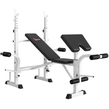 Daugiafunkcinis treniruoklis Homcom 180x134x136cm., baltos/juodos spalvos
