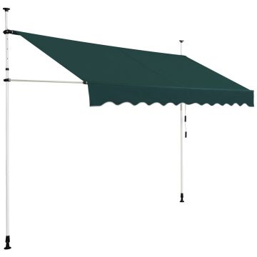 Ištraukiama markizė 300 cm, reguliuojamas aukštis, žalia