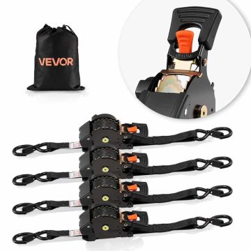 Retractable ratchet straps VEVOR QLR2503, 4 pcs.