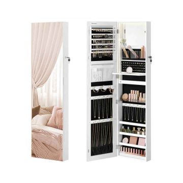 Зеркало косметическое 10x36,5x140см., белое/черное