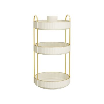 Органайзер для косметики 23x23x46см., цвет белый/золотой