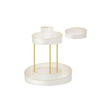 Органайзер для косметики 25,2x25,2x29 см., цвет белый/золотой
