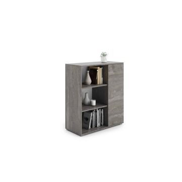 Дизайнерский шкаф из бетона Fondi, 103,4x90x40 см, темно-серый.