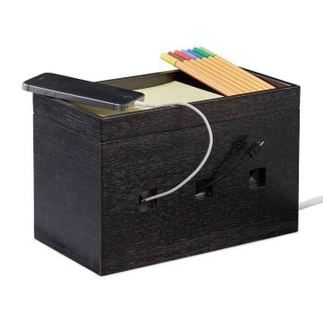 Kabelių dėklas Relaxdays 10024672.0, 25,5 × 16,5 × 14 cm