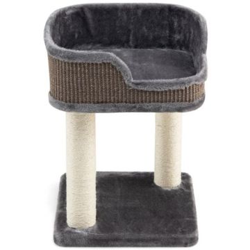 Cat scratching post, 2 sisal posts, Sand/grey, 35 × 35 × 50 cm