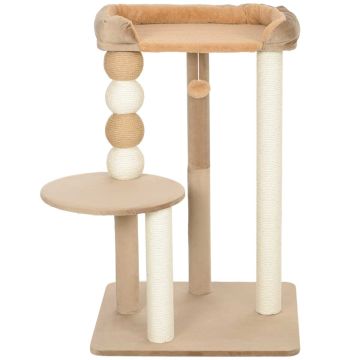 Когтеточка для кошек PawHut 56x54x86см, светло-коричневый/кремовый