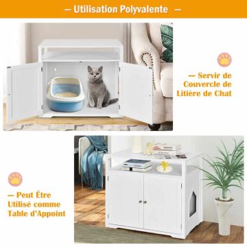 Cat litter box cover, With adjustable partition, 80.01 × 180.34 × 53.34 cm