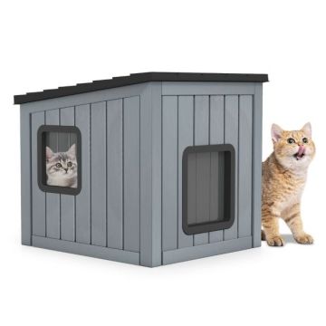 Cat house, 2 PVC doors, 62.5 × 54 × 56.5 cm