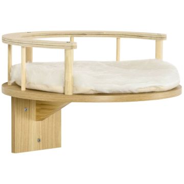 Настенный лежак для кошек PawHut 34x34x10,5см, светло-коричневый