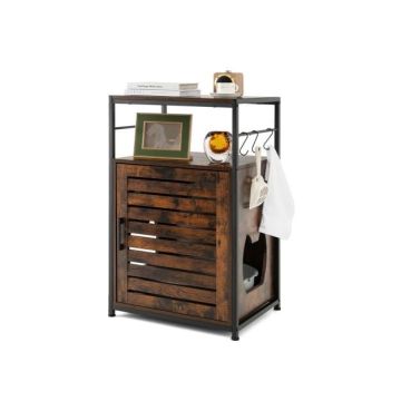 Cat Litter Box, 3-Tier Shelf, 3 Hooks, 23 × 18 × 38 in
