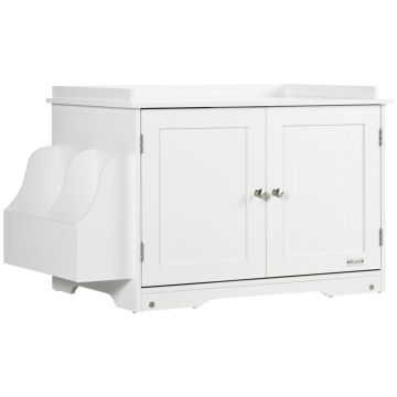 Туалет для кошек шкаф PawHut 86x48x52см, белого цвета
