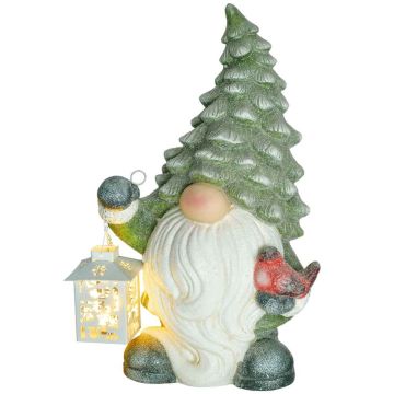 Christmas decoration, gnome with LED light, Multicolored, 28 × 21 × 42 cm