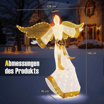Kalėdinis angelas, 180 LED lempučių, 126 × 45 × 160 cm