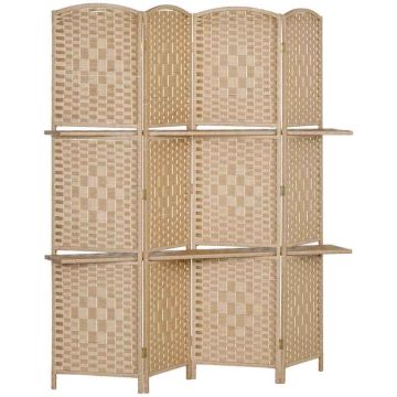 Room divider Aosom 830-813V00ND, 4 parts, 2 shelves, 160 × 170 × 1.6 cm