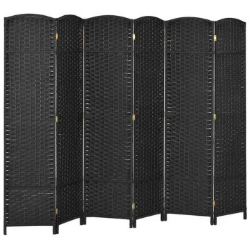 Перегородка для комнаты Aosom 830-814V01BK, 6 секций, Чёрная, 240 × 170 × 1,6 см