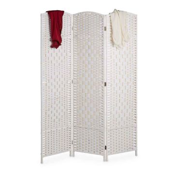 Kambario pertvara Relaxdays 10035324_49, 3 paneliai, Balta, 120 × 170 × 2 cm