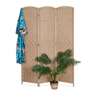 Kambario pertvara Relaxdays 10041301.0, 3 dalių, Ruda, 120 × 170 × 2 cm