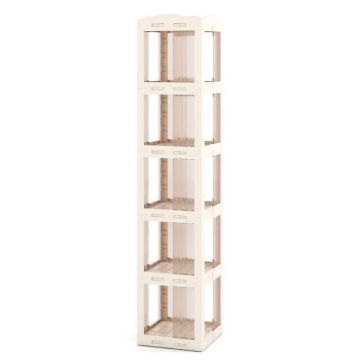 Corner bookshelf, 3-tier, 36.8 × 35.6 × 174 cm