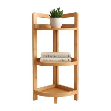 Угловая полка Relaxdays, 3 полки, Коричневая, 23 × 77 × 23 см