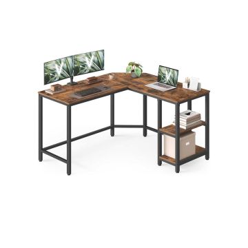 Corner computer desk VASAGLE LWD72X, 2 shelves, 120 × 76 × 130 cm