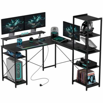 Угловой стол Homcom 137x140x139,5 см, черный.