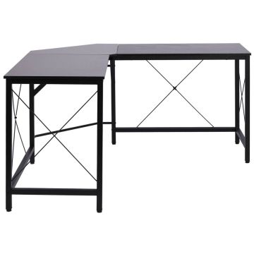 Kampinis rašomasis stalas Homcom 150x150x76cm., juodos spalvos