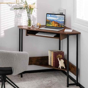Corner desk, with keyboard tray, 72 × 72 × 75.5 cm
