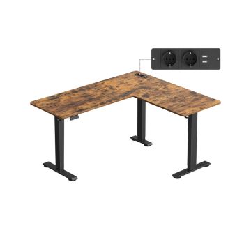 Kampinis rašomasis stalas VASAGLE LSD264K01, 2 atminties pozicijos, 140 × 160 × 72–120 cm