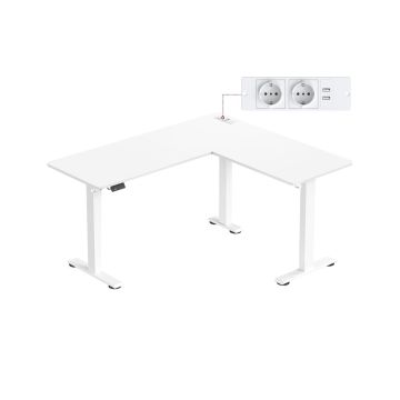 Kampinis rašomasis stalas VASAGLE LSD264W01, 2 atminties pozicijos, 140 × 160 × 72–120 cm