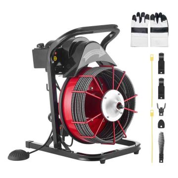 Машина для прочистки канализации VEVOR RC-9002G, 4 резака, 440 × 340 × 550 мм