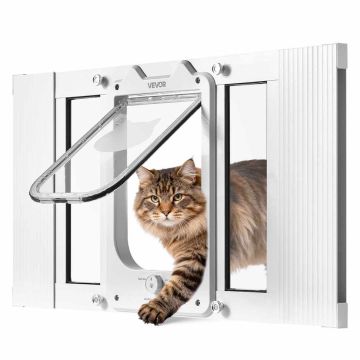 Cat flap for window VEVOR SKT-01, 4 locking modes, 71.1 × 38.8 × 4 cm