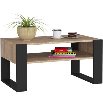 Coffee table DOMI, brown/black, 92 × 45 × 53 cm