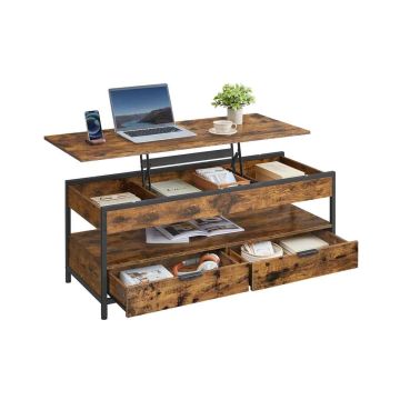 Kavos staliukas VASAGLE LCT252K01, Su stalčiais ir atviru skyriumi, 50 × 120 cm