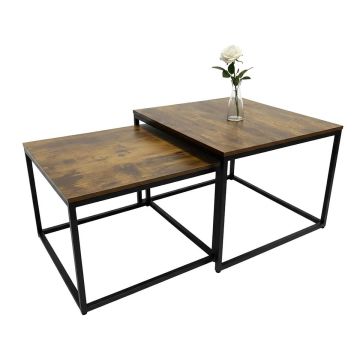 Kavos staliukų komplektas Relaxdays, 2 vnt, 75 × 42 × 75 cm