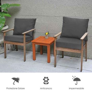 Chair cushion set, 2 pcs, 64 × 64 × 15 cm + 80 × 65 × 18 cm