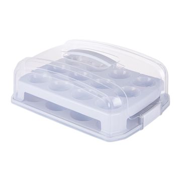 Keksiukų transportavimo dėžutė Relaxdays, 24 keksiukams, 2 aukštų, 37,5 × 16 × 28,5 cm