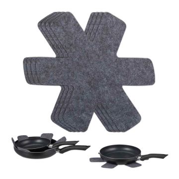 Keptuvių ir puodų apsaugos Relaxdays, 6 vnt, Pilkos, 38 × 0,2 × 30 cm