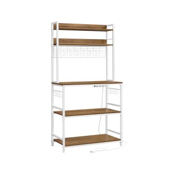 Кухонная полка 40x80x170см., коричнево-белая
