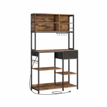 Полка кухонная 40,5x110x180,4см., коричневая/черная