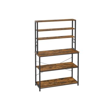 Полка кухонная 40x100x167см., черно-коричневая