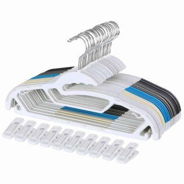 Drabužių pakabos, plastikinės, 50 vnt, skirtingų spalvų
