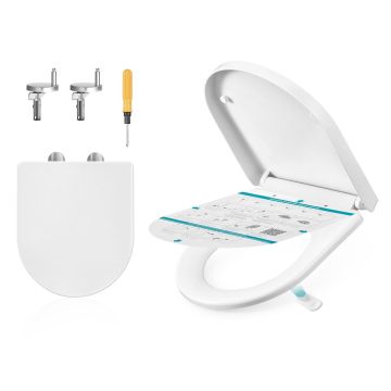 Klozeto dangtis SONGMICS, O formos, Baltas, 42,5 × 36,8 cm