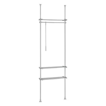 Открытый шкаф для одежды 70x295x27см., серого цвета