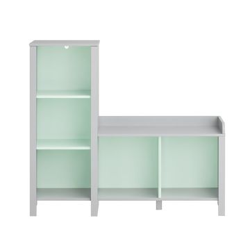Детская полка 90x30x82см., белого/светло-зеленого цвета