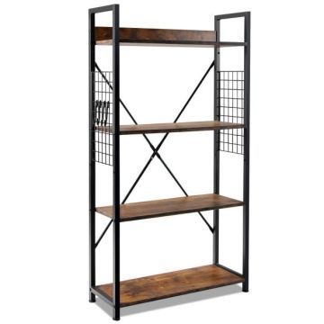 Bookshelf, 4-Tier, Brown, 64 × 119.5 × 24 cm