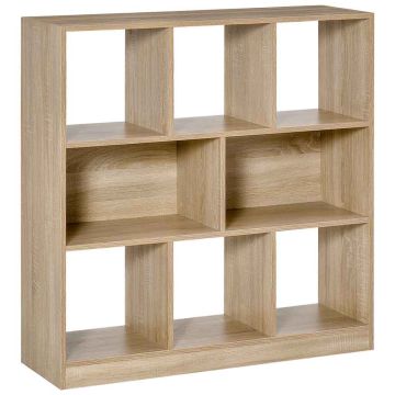 Книжная полка Homcom 97,5x30x100см, светло-коричневого цвета