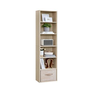 Knygų lentyna VASAGLE LBC167L01, 6 pakopų, su daiktadėže, 40 × 178,5 × 24 cm