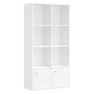 Knygų lentyna VASAGLE LBC33WT, 3 durelės, Balta, 65,8 × 130 × 29 cm