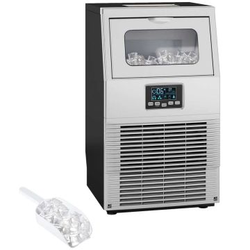 Commercial ice cube maker, 30 kg per day, 34.5 × 60.2 × 33.9 cm