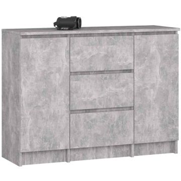 Комод AKORD K100, 2 дверцы, 3 ящика, коричневый, 101 × 76 × 35 см